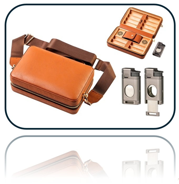 Angelo Brown Leather Travel Set